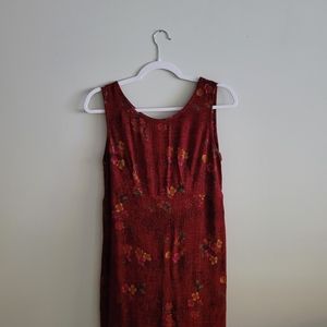 Vintage Red Floral Dress